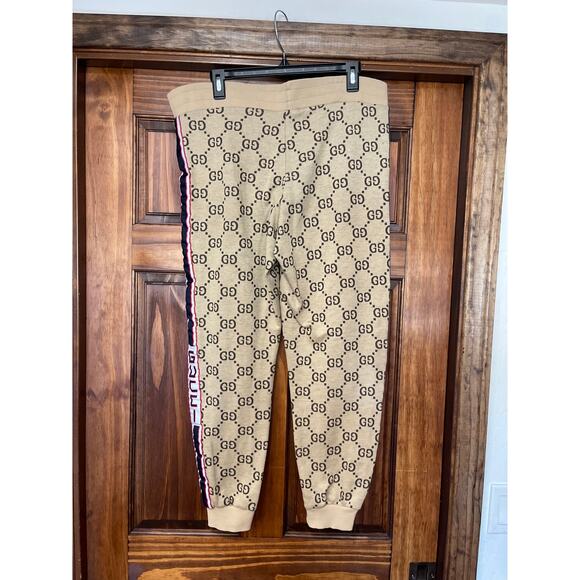 Gucci X Unskilled worker Jumbo GG Jogging Pants w/signature Web stripe trim XL - Picture 5 of 9